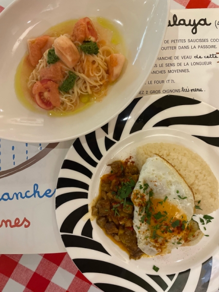 桃の冷製パスタとアショア