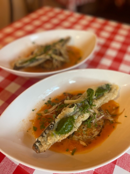 秋刀魚ときのこの焼きリゾット